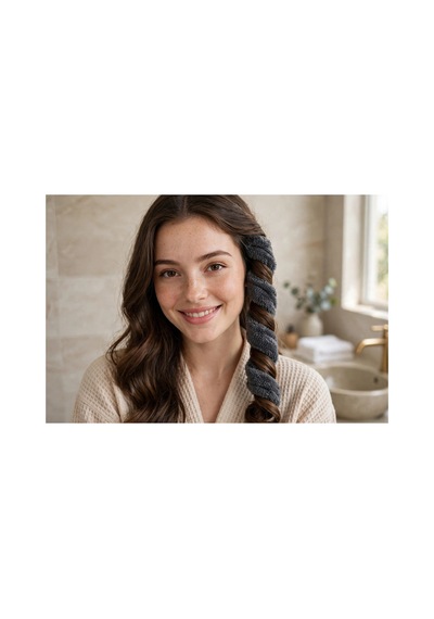 Isısız Saç Şekillendirme Kemeri Bukle Yapma Seti Yumuşak Saç Bukle Bandı Gri Gri