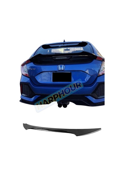 Honda Civic Fk7 Dto Spoiler Spoyler Parlak Siyah Hatchback 2016-2021 Uyumlu Pianoblack İthal