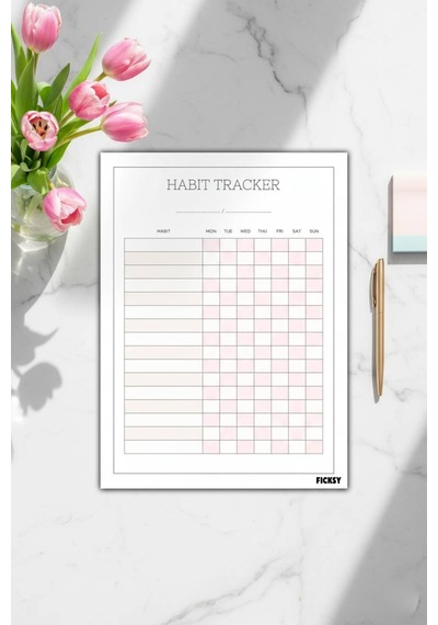 Alışkanlık Takibi - Habit Tracker - A4 Ebat - 30 Yaprak - Günlük Haftalık Planlayıcı - Planner Diğer