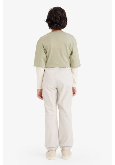 Defacto Erkek Çocuk Jogger Fıt Jogger Paça Gabardin Pantolon B6713a826smgr296 Gri-gr296