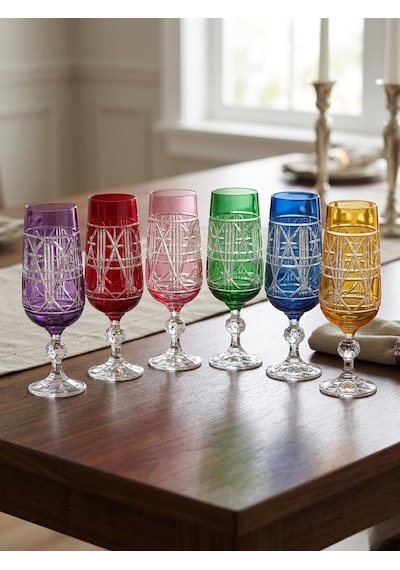 Bohemia Kristal Bardak 180 Cc 6 Adet Çok Renkli
