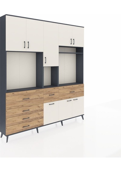 Arges Dolap 10 Raflı 6 Çekmeceli 8 Kapaklı 220x30x243 Antrasit-aytaşı/çam Aytası/atlas Çam Arges Dolap 10 Raflı 6 Çekmeceli 8 Kapaklı 220x30x243 Antrasit-aytaşı/çam Aytası/atlas Çam