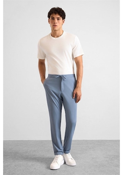 Süvari Mavi Slim Düz Jogger Pantolon Pn2020500758-m04
