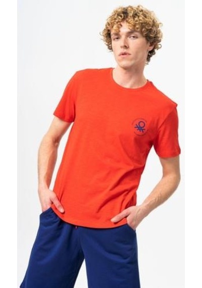 Benetton Bnt-m099-r-23y Erkek T-shirt Bnt-m099-r-r0766 Kırmızı