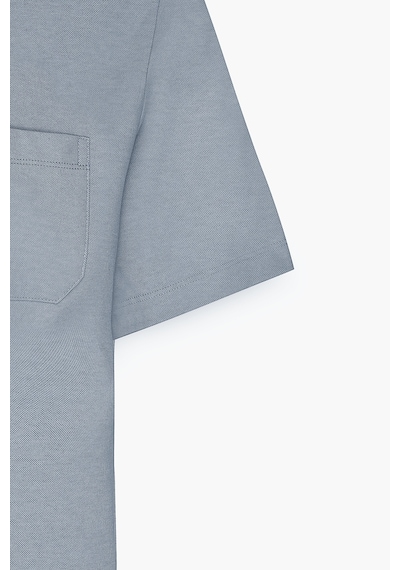AC&Co / Altınyıldız Classics Erkek Mav Comfort Fit Rahat Kesim Polo Yaka Pamuklu Kısa Kollu Tişört Mav Mavi
