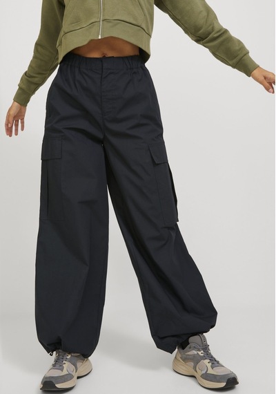 Jack & Jones Kadin Fonksiyonel Cepli Kargo Pantolon - Yoko 12224655 Black Krem