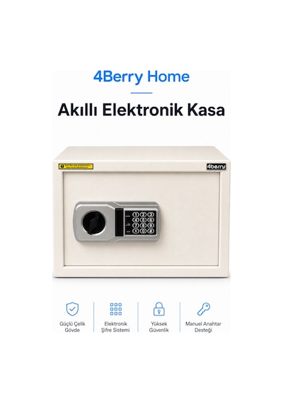 Akıllı Elektronik Kasa Şifreli Dijital Çelik Kasa, Acil Durum Anahtarlı Tc-028