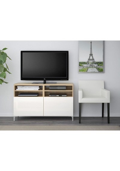 Tv Sehpası, Ağartılmış Meşe Görünümlü-parlak Cila-beyaz, 120x40x74 Cm, Selsvıken Beyaz Tv Sehpası, Ağartılmış Meşe Görünümlü-parlak Cila-beyaz, 120x40x74 Cm, Selsvıken Beyaz