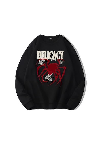 Brz Collection Unisex Oversize Delicacy Sweatshirt Siyah