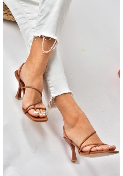 Fox Shoes Taba Kalın Topuklu Kadın Ayakkabı P590033909 Taba
