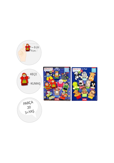 2 Set - 20 Parça Tox Masal Kahramanları Ve Vahşi Hayvanlar Parmak Kukla