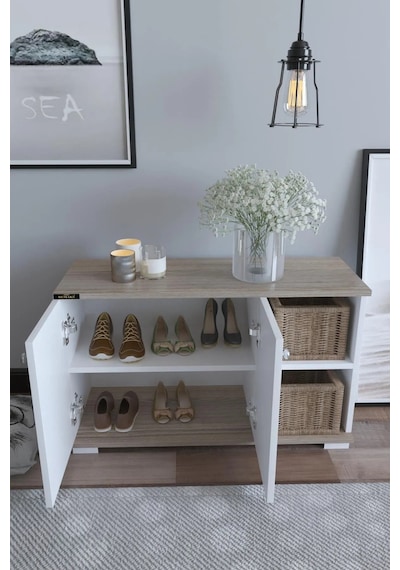 Süper Basic Ayakkabılık 2 Kapaklı Açık Raflı Portatif Dolap Çok Amaçlı Raf Cordoba Beyaz-cordoba Süper Basic Ayakkabılık 2 Kapaklı Açık Raflı Portatif Dolap Çok Amaçlı Raf Cordoba Beyaz-cordoba
