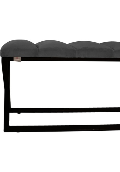 Varcera Black- Gri Dilimli Model Puf & Bench & Koltuk & Oturma Bankı & Yatak Odası Önü