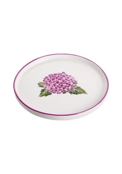 6 Lı Seramik Pasta Tabak Ortanca Dekor Pasta Tabağı 20cm Diğer