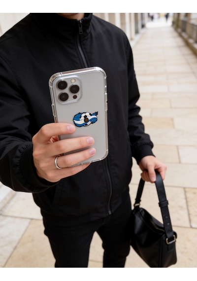 Arjantin Bayraklı Futbol Topu Telefon Sticker 3d Metal Tasarım, Arka Süs A300141