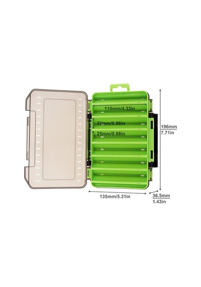 Shufa Lure Box Çift Taraflı Kutu 105mm - Yeşil