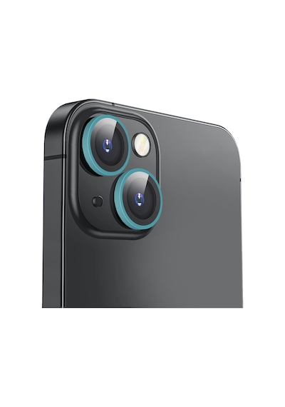Buff Apple Uyumlu iPhone 15 / 15 Plus Neon Metal Lens Koruyucu Gökyüzü Mavisi