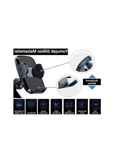 Ayarlanabilir Otomatik Klipsli Araç İçi Telefon Tutucu