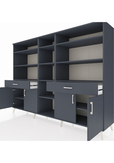 Hyperion Dolap 12 Raflı 2 Çekmeceli 4 Kapaklı 220x44x163 Antrasit Antrasit-antrasit Hyperion Dolap 12 Raflı 2 Çekmeceli 4 Kapaklı 220x44x163 Antrasit Antrasit-antrasit
