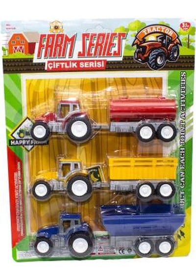 Oyuncak Traktör Römork Set 3'lü Tarım Set