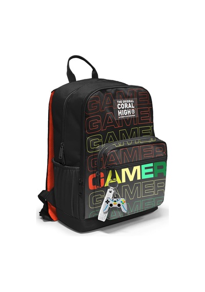 Coral High Siyah Gri Gamer Desenli Okul Sırt Çantası 23640