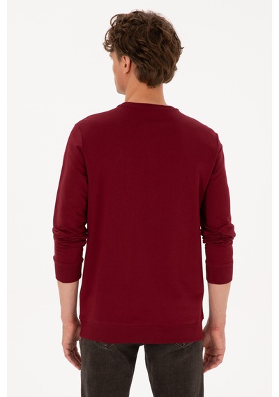U.S. Polo Assn. Erkek Bisiklet Yaka Regular Fit Bordo İnce Sweatshirt 50316315-VR014 U.S. Polo Assn. Erkek Bisiklet Yaka Regular Fit Bordo İnce Sweatshirt 50316315-VR014