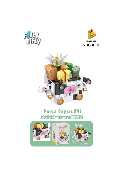 Panlos Mini Potted Plant Serisi İnek Figürü 341 Parça Oyuncak Yapım Seti -ffp655012 Panlos Mini Potted Plant Serisi İnek Figürü 341 Parça Oyuncak Yapım Seti -ffp655012