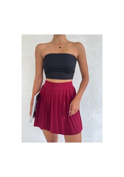 Winmoda34 Kadın Tenis Eteği Içten Taytlı Sporcu Etek Kırmızı