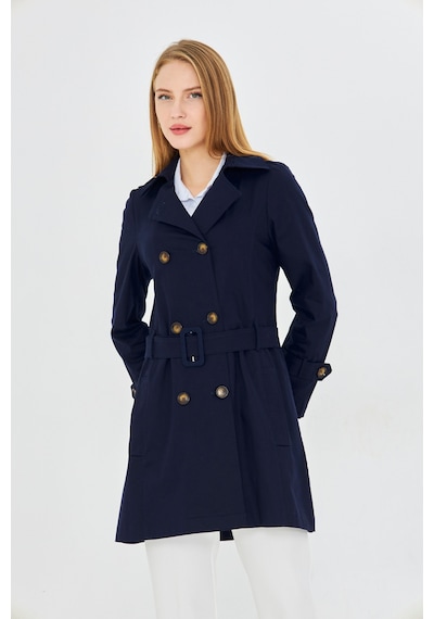 Pastelastore Esnek Pamuk Gabardin Kısa 80cm Omuz Apoletli Kemerli Kadın Trençkot 1120 Lacivert Pastelastore Esnek Pamuk Gabardin Kısa 80cm Omuz Apoletli Kemerli Kadın Trençkot 1120 Lacivert