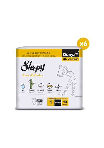 Sleepy Extra Ultra İnce Hijyenik Ped Normal 60 Adet Ped