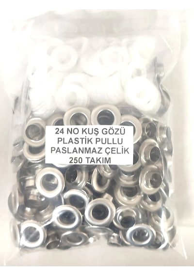 Kuş Gözü-24 No-paslanmaz Çelik-plastik Pullu-250 Takım