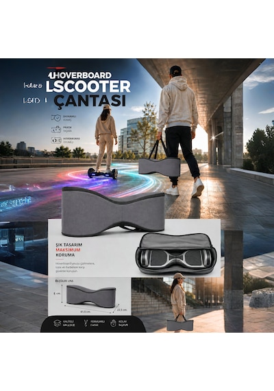 Orijinal Hoverboard Elektrikli Kaykay Taşıma Çantası Yüksek Kalite Çanta Kılıf 6.5 İnch Gri