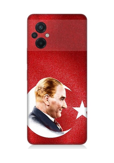 Xiaomi Poco M5 Uyumlu Bayrak Ve Mustafa Kemal Atatürk Desenli Silikon Kılıf