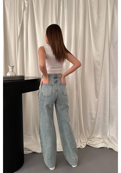 Alemdarshop Kar Yıkama Yan Yırtmaçlı Jeans Pantolon