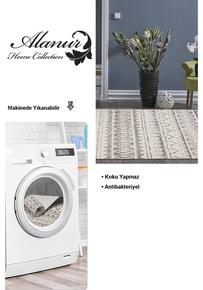 Dekoreko Kaymaz Taban Djt Salon Halısı Trend Iskandinav F5078 Açık Kahve