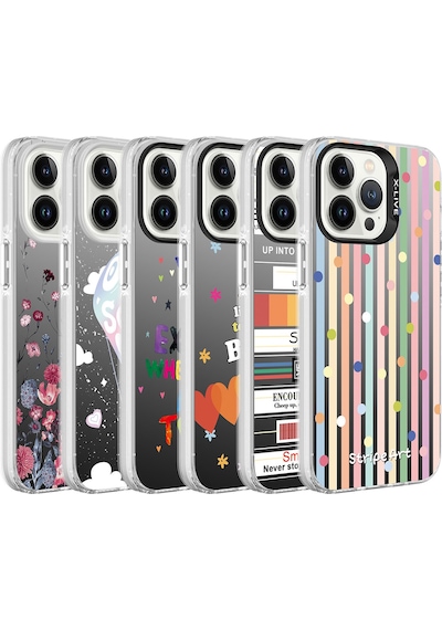 Apple Uyumlu iPhone 13 Pro Kılıf Desenli Zore Silver Sert Kapak Mottolar