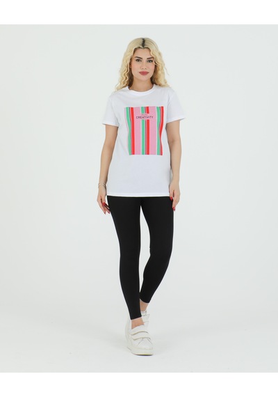 Sortie Collection Creativity Baskılı Tshirt Beyaz
