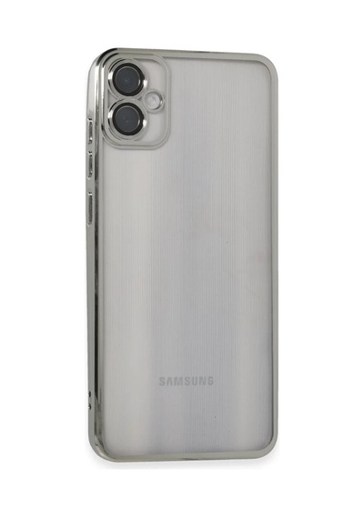 Samsung Galaxy A05 Uyumlu Kılıf Lensli Silikon - Gümüş