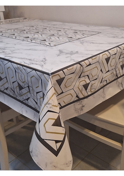 Dora Pano Elyaf Tabanlı Pvc Muşamba - Desenli Silinebilir 120 X 140 Hazır Masa Örtüsü Kmp40 Siyah
