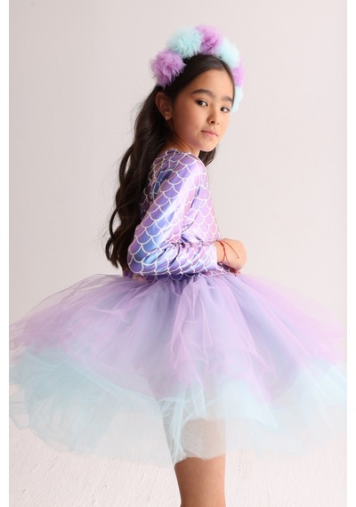 Le Mabelle Lila Uzun Kollu Deniz Kızı Desenli Tütü Etekli Kız Çocuk Balerin Elbise - Cherina Lila Le Mabelle Lila Uzun Kollu Deniz Kızı Desenli Tütü Etekli Kız Çocuk Balerin Elbise - Cherina Lila