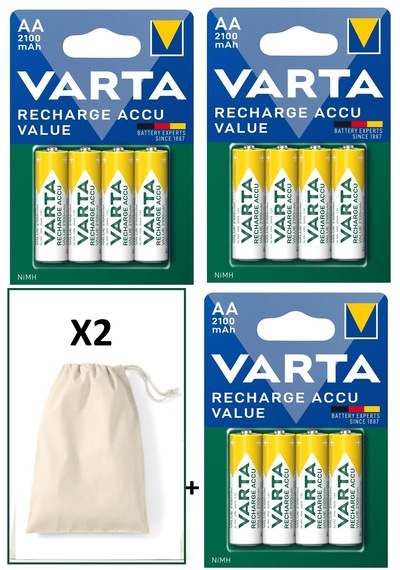 Varta 56616 Şarj Edilir Value 12 Adet 2100mah Aa Kalem Pil+kese
