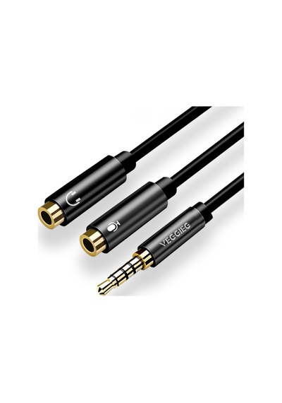 Veggieg 3.5mm Kulaklık Ve Mikrofon Birleştirici Y Kablo