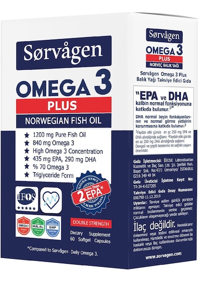 Omega 3 Plus 1200 Mg Balık Yağı 60 Kapsül