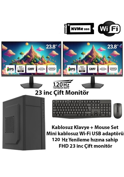 Comloji Ofis Basic-2 İ5-4440 8 Gb 256 Gb Nvme 23" + 23" Free Dos Masaüstü Bilgisayar Comloji Ofis Basic-2 İ5-4440 8 Gb 256 Gb Nvme 23" + 23" Free Dos Masaüstü Bilgisayar