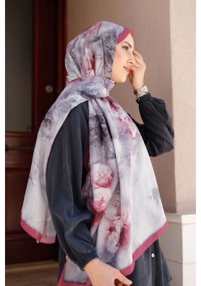 Mimiyum Simple Roses Soft Şal Lal Kırmızı