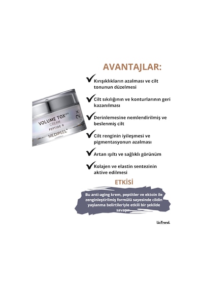 Medipeel Peptide 9 Volume Tox Cream Pro 50 Ml Peptit Ve Ektoin İçeren Yenileyici Krem M0074