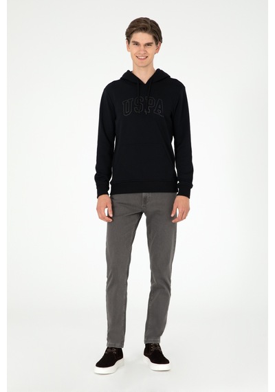 U.S. Polo Assn. Erkek Siyah Basic Sweatshirt 50295175-VR046