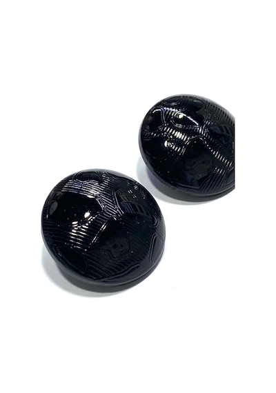 Soyut Desenli Bombeli Kaban Düğmesi / Siyah / 2.7 Cm / 6 Adet / F30