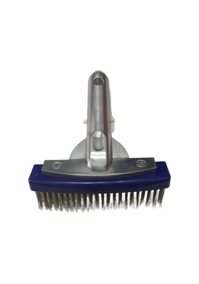 Krom Saplı Paslanmaz Klipsli Model Tel Havuz Fırçası 15 cm-Stainl