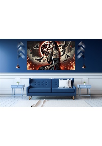 Ti-play Suikastçi Kadın Samuray Son Görev 60x90cm Modern Pvc Çerçevesiz Tablo